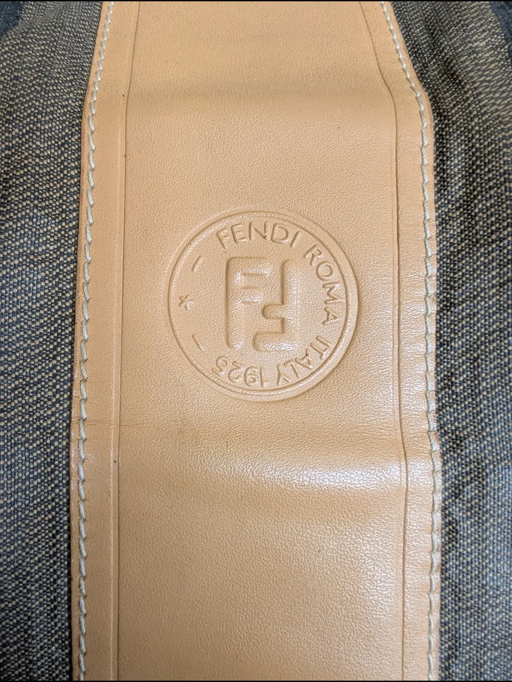 Fendi Brown and Tan Striped Duffel Bag